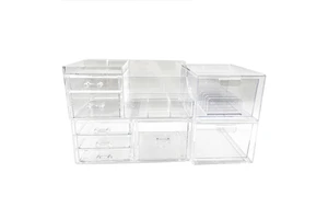 Popular Design Transparent Large Capacity Jewelry Cosmetic Organizer Desktop Organizer Cosmetic Storage Box
