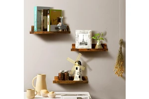 Modern Three-Layer Multifunction Eco-Friendly Wall Mounted Bathroom Storage Rack Space Saving Shower Rack Wooden Key Holder