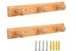 Original Factory Wall Mounted Wooden Coat Rack Convenient Space Saver Clothes and Hat Organizer for Living Room and Bathroom