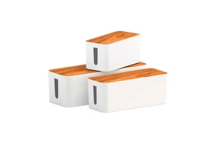Wooden Style Cord Organizer for Home & Office Cable Management Box to Hide Wires Storage Box