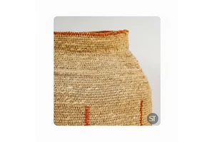 Natural Fiber Eco-Friendly Modern Braided Seagrass Storage Basket for Home Organization Living Room Decor Handwoven Circle Bin