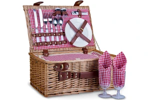 JY Little Picnic Basket Snack Food Storage Wicker Picnic Gift Woven Laundry Storage Baskets with Flower Style