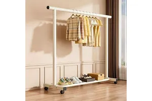 Metal Coat Rack Stand Suit Hanger Stand Coat Rack 2 Floor Standing Coat Rack Large Capacity Dual-purpose for Drying and Storage