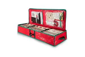 NISEVEN New 40 Inch Gift Wrapping Storage Organizer Christmas Storage Bag with Interior Pocket Wrapping Paper Storage Container