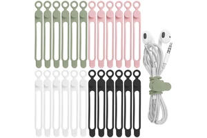 Elastic Silicone Cable Ties Reusable Cord Organizer Multi-function Wire Clip Bandage Cable Wire Storage Harness Strap