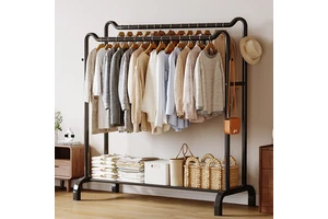Coat Rack Garment Rack Freestanding Garment Hanging Coat Stand Metal Portable Clothes Organizer Rack for Bedroom Home Storage