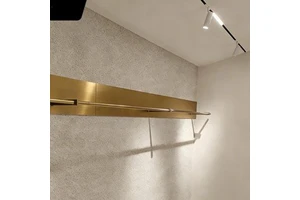 Men's Women's Stainless Steel Wall-Mounted Side Hanging Multifunctional Industrial Style Clothes Rack Shelf for Clothing Store