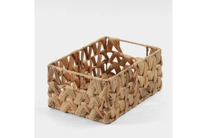 Handwoven Water Hyacinth Storage Basket / Versatile Braided Wicker Bin for Home Organization, Laundry, and Household Storage