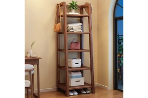 Modern Design Solid Wood Coat Rack for Bedroom Simple Drying Rack with Hanger for Bed End Storage Small Apartment Storage Rack