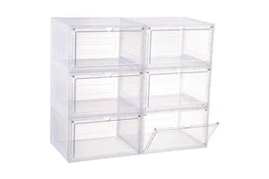 Modern Transparent Foldable Shoe Box Storage PP Plastic Space-Saving Sneaker Organizer for Household Use