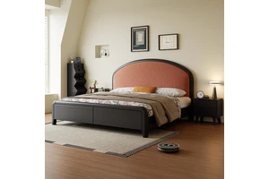 Wood Double Under Bed Storage OEM ODM Bed Frame with Storage 181*209*118cm Storage Queen Bed