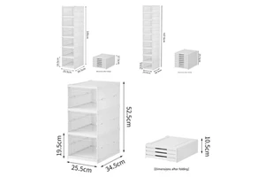 Shoebox Breathable Dustproof Folding Eco-Friendly Large Capacity Household Space Saving Multi-layer Storage for Bathroom