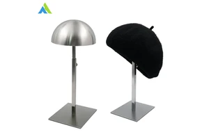 Direct Sale Modern Adjustable Wood And Stainless Steel Hat Rack Display Eco-Friendly Clothing Store Props And Hat Holder