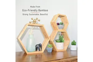 Elegant Wood Wall Mounted Storage Shelf for Bathroom Kitchen Living Room Wall Decor and Room Organization
