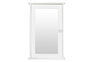 Wall Mounted Storage Cabinet White 8-9.9in H 4-7.9in D With Mirror Door For Bathroom Or Kitchen Cupboard