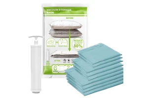 Household Wholesale Clothes Air Pump Space Saver Vacuum Compression Storage Bags for Clothes Travel Organizer
