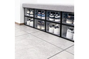 Premium Clear Shoe Boxes Stackable Display Organizers for Sneaker Collection & Closet Storage