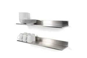 Restaurant Bar Cafe & Home Kitchen Organization and Storage Racks Set Stainless Steel Wall Shelves