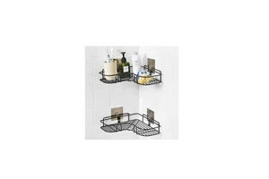 Hot Sale Bathroom Wall Hanging Makeup Storage Rack Hanger Kitchen Wall Mounted Spice Storage Shelf With Adhesive Sticker