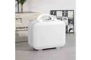 2025 New ABS Mini Makeup Travel Case - Waterproof Cosmetic Organizer With Zipper Portable Toiletry Bag for Women