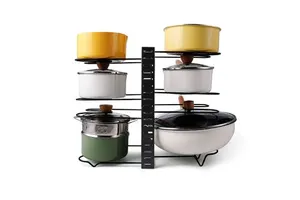 Adjustable Kitchen Pot Rack for Storage Organization for Cabinets & Cupboards