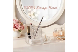 Acrylic Classic Cosmetics Organizer Multi-Compartment 4-in-1 Makeup Cosmetic Storage Box for Home Decoration