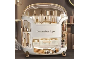 Luxury Vanity Makeup Organizer 10 Drawer Makeup Case Organizer Desktop Cosmetic Storage for Jewelry Skincare