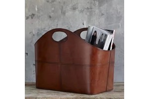 PU Leather Storage Basket Organizer Sundries Storage Container Holiday Portable Gift Basket