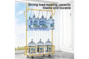 Modern Luxury-style Iron Detachable Floor-standing Coat and Storage Rack with Wheels for Home Hotel & Mall Use