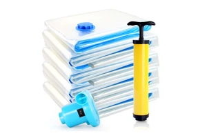 Clear Transparent Space Save Plastic Clothing Quilt Large Vacuum Zipper Storage Bag Container