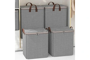 Classic Durable Large Capacity Waterproof Storage Bag for Home Dormitory Sturdy Quilt Clothes Organizer Reusable for Moving