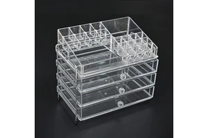 New Clear Acrylic Cosmetic Organizer Large Capacity Makeup Storage Box for Vanity Bathroom Countertop Organizer