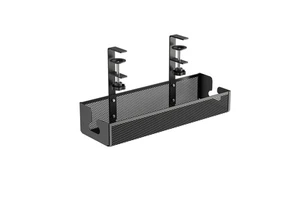 No-Drill Home Desktop Storage Rack Under-Desk Cable Organizer with Metal Mesh Hanging Rack for Living Room Socket Wire Bundle