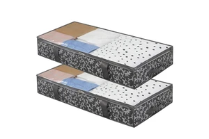 Large Capacity Eco-Friendly Fabric Storage Bag Square Pattern Foldable Bed Clothes Compression Zipper Organizer Modern Packaging