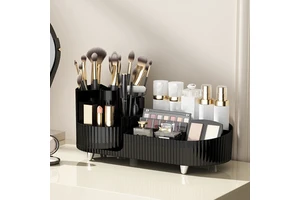 2023 Large Capacity Slight Luxury Rotating Cosmetic Storage Box Dresser Makeup Brush Lipstick Storage Box