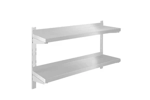 OEM Adjustable Storage Shelves 2 Tiers Stainless Steel Wall Mounted Shelving