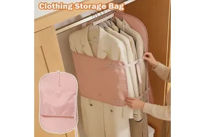 Reusable Eco-Friendly Closet Compression Hanging Bag Space Saving Hanging Closet Organizers Home Organization Compression Bags