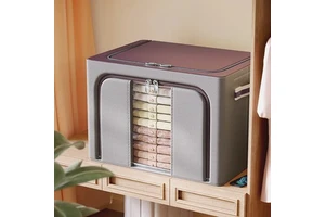 Wardrobe Foldable Oxford Cloth Storage Organizer Bag Large Capacity Single Tier Clothes Storage Box Home Storage Organization