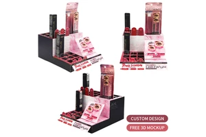 Advertising Pop Pvc Foam Cardboard Product Stand Unit Box Carton Small Counter Table Top Display Stand for Cosmetic Skin Care