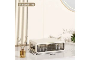Modern Large Capacity Drawer Makeup Organizer Plastic Storage Rack Sustainable Multifunction for Cosmetics Skincare Desktop