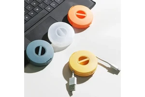 Cable Organizer Rotating Cable Winder Box Plastic Portable Wire Storage Case Phone Holder Mouse Wire Earphone Cord Storage