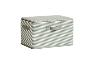 Multipurpose Fabric Clothing Storage Bins Under Bed Striated Folding Box Collapsible Storage Boxes With Lids