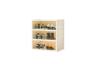 Sneaker Display Storage Boxes Foldable Clear Stackable Plastic Organizers Large Capacity for Sneaker Collection Closet