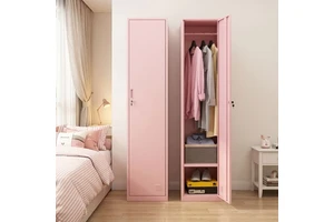 Factory Supply Lockable Single Steel Wardrobe Anti-rust Cabinet for Dorm Hostel Hotel OEM Custom