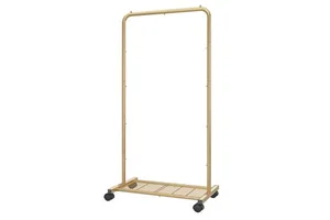 Professional Standard Clothing Coat Rack Stand Mesh Storage Shelf Rolling Wheels Simple Trending Metal Design for Bag Storage