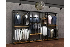 MDF Shelves Square Clothing Display Rack Clothing Store Display Hangers & Racks Men's and Women's Floor Type Clothes Shelf