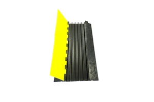 OEM Yellow Jacket 5-Channel Electrical Wire Cable Protector With Rubber Kerb Ramps PVC Floor Cable Cover Base Cover Material