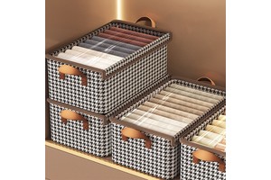Clear Jeans Underwear Pants Large Capacity Stackable Clothing Organizers 0ldable Storage Boxes With Lid & Bins