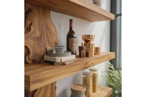 Reclaimed Wood Coat Rack Hallway Walnut Wall Shelf Bathroom Kitchen Toiletry Organizer Wall Mounted Floating Shelf