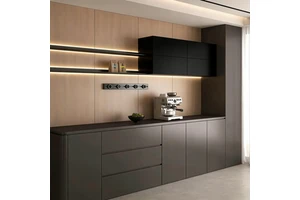 Customizable Solid Wood Adjustable Shelves & Flexible Cutlery Cabinets for Dining Room Storage-Modern Design